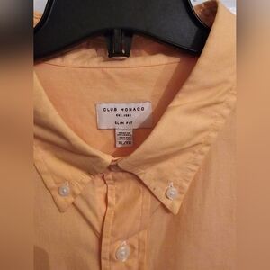 Club Monaco Peach Slim Fit Shirt Size XL